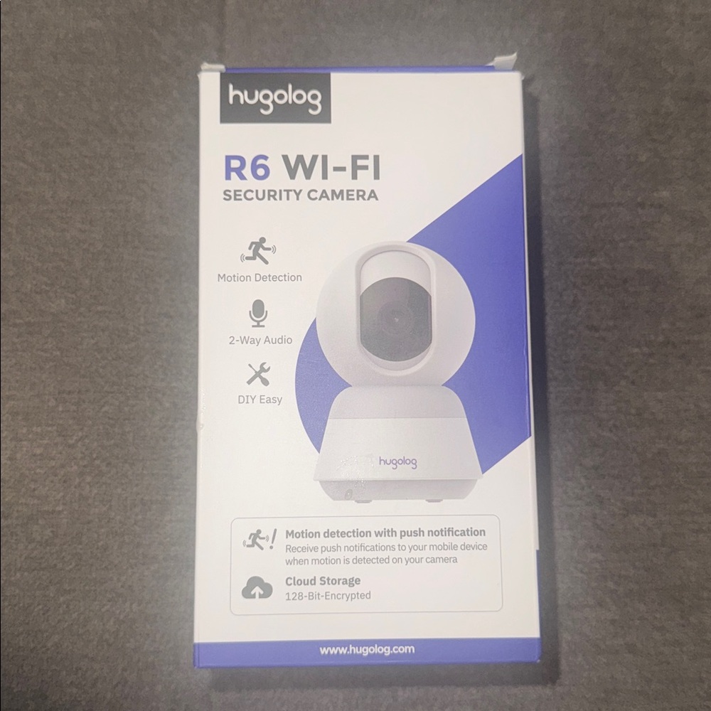 Hugolog R6 Wi-Fi Indoor Security 3mp Motion Detector Camera White Housing